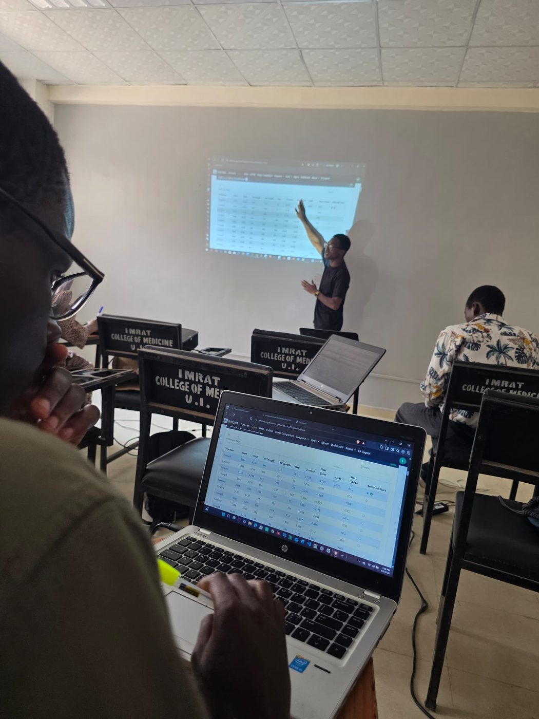 Annotation walkthrough on the projector